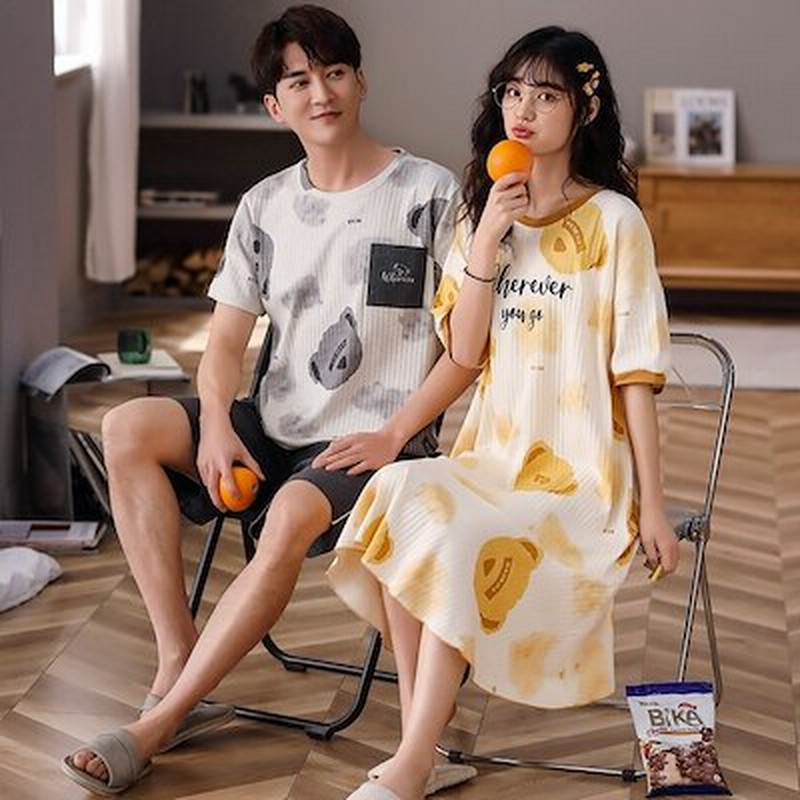 ペア パジャマ 半袖 夏 カップルパジャマ 夏 寝間着 寝巻き ペア ルームウェア 結婚祝い ギフト プレゼント ペアルック カップル お揃い 服 ペア おしゃれ パジャマ ペア レディース パジャマ 通販 Lineポイント最大1 0 Get Lineショッピング