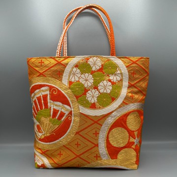 和服 腰帶 腰帶繩 手工 托特包 改造 蝴蝶 橘色