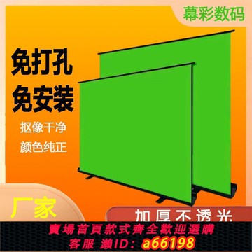 【台灣公司 可開發票】可升降便攜式地拉幕布背景布加厚摳像直播間摳圖專業伸縮支架綠幕