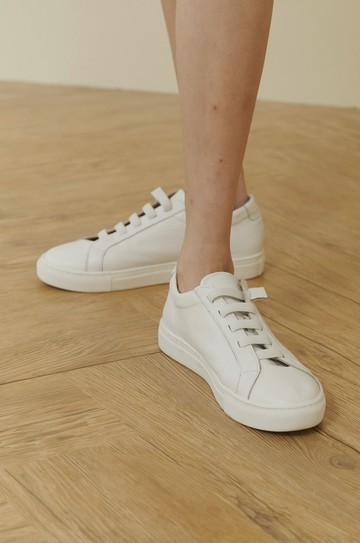 (現貨專區) 進階版不用綁帶真皮小白鞋3.0