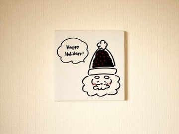 gokigen-santa*Happy Holidays! 聖誕織物畫板 (white)【訂製商品】