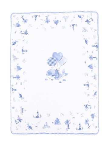Monnalisa - marine-print padded blanket - kids - Cotton - One Size - White