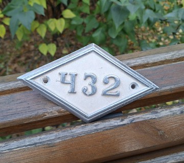 地址門牌號碼 432 住家號碼牌 復古風格