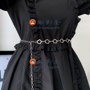 小花朵腰鏈西裝金屬鏈條韓版裙帶配飾女士時尚百搭腰帶裝飾連衣裙【淘夢屋】