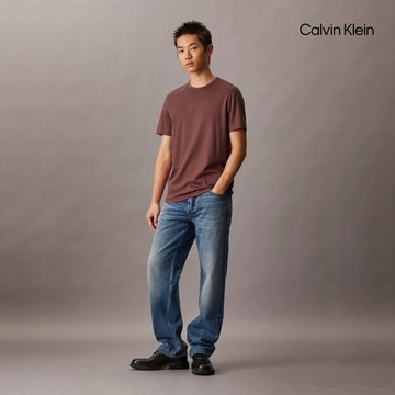 【Calvin Klein】 CK Calvin 雙絲光棉質T 恤_棕色