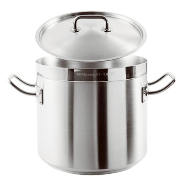 Sambonet｜Prof不鏽鋼雙耳深湯鍋附蓋‧28cm