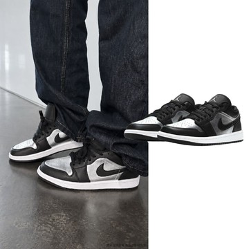 NIKE W Air Jordan 1 Low SE 皮革黑銀拼接 皺褶皮革 經典 金屬 男女鞋 DA5551-001