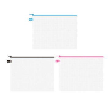 拉鍊收納袋(A4)-黑/藍/紅