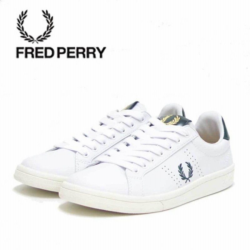 フレッドペリー FRED PERRY B1251 B721 LEATHER TAB（ユニセックス） カラー：WHITE / IVY (134)  天然皮革 ローカットスニーカー レザースニーカー テニス | LINEショッピング