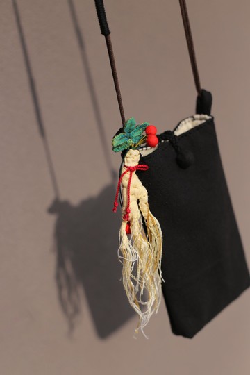 壹染指原創 棉麻全手縫 | 人參 斜挎 手提包 手機包 可拆 | 客制