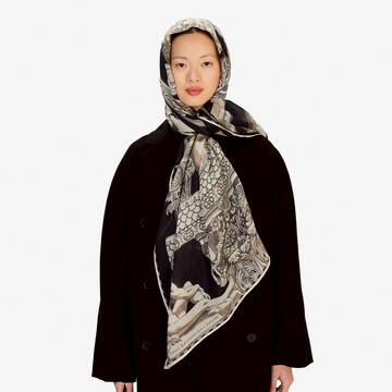 INOUI EDITIONS ARCHIVES 羊毛圍巾80 - 黑