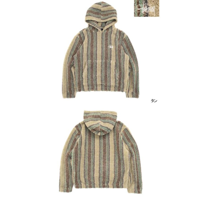 ステューシー ジャケット STUSSY メンズ Stripe Sherpa Hoodie