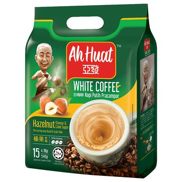 亞發 榛果蔗糖白咖啡  36g  15包  1袋
