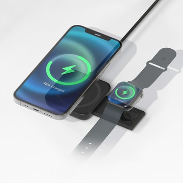SEEK 15W磁吸式無線充折疊支架-手機+手錶(WCP-101)iPhone、Apple Watch、Airpods、Magsafe