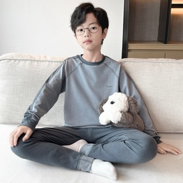 【中大男童】德絨加厚保暖內衣家居服套裝