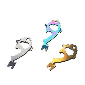 20合1不銹鋼小工具迷你創意小鯨魚撬棍開瓶扳手EDC隨身口袋工具卡