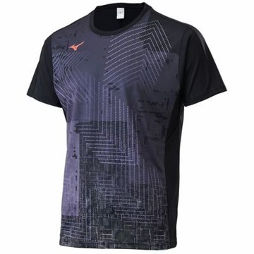 MIZUNO 美津濃 短袖上衣 男 吸濕排汗 羽球 黑 72TAC50109