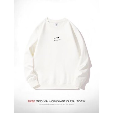 男士衛衣春秋圓領擺爛趣味卡通簡約復古情侶裝青少年薄款無帽外套