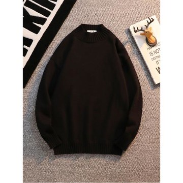 倉石一樹商務半高領純色毛衣男士秋冬新款加絨加厚修身打底羊毛衫