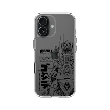iPhone 17 Clear Case（相機按鈕） 透明 - 哥吉拉 Godzilla - 機械哥吉拉(黑)