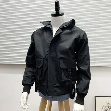 一眼即愛！機能高街暗黑風！防風領！男士新款春季工裝風夾克外套