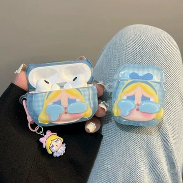 ins可愛格紋眼淚哭娃適用airpods4保護套airpodspro2pro3代耳機殼