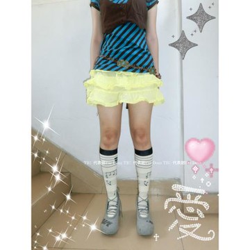 代表甜：y2k琴譜壓力襪女小腿襪復古中筒襪古早味個性小眾