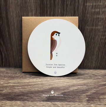 麻雀-陶瓷吸水杯墊