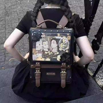 Bag House👜 新款蒸汽時代痛包賽博朋克複古小食量吧唧學生動漫日常社畜雙肩包