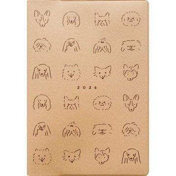 MATOKA 手帳 2026 年版 1 月開始 B6 月曆式 全彩 Doggy Beige