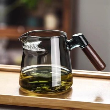 加厚高檔月牙帶茶漏過濾網一體玻璃茶壺泡綠茶器分茶杯公道杯茶具