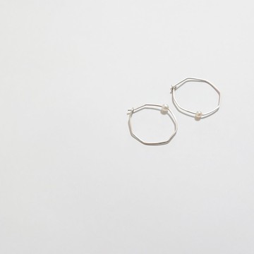 多邊型線性珍珠耳環