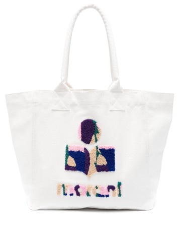 ISABEL MARANT - logo-flocked cotton tote bag - women - Cotton - One Size - White