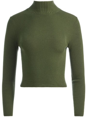 alice + olivia - Senaida mock-neck jumper - women - Wool/Nylon/Elastane - S - Green