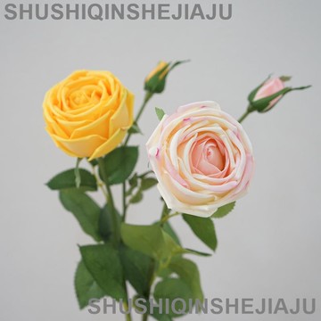 滿280元出貨 仿真花 假花 可開發票 大野果歐式仿真花單枝軟裝插花配果造景客廳櫥窗裝飾擺件塑料假花