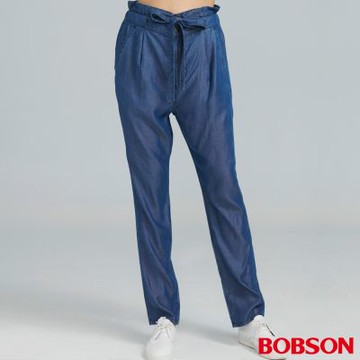BOBSON 女款綁帶鬆緊直筒褲( 8228-53 )