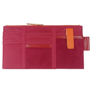 車用多功能遮陽板收納袋  1個  酒紅色