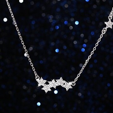 925純銀項鍊 鑲鑽吊墜-簡約耀眼時尚流行母親節情人節生日禮物女飾品73gj18【獨家進口】【米蘭精品】