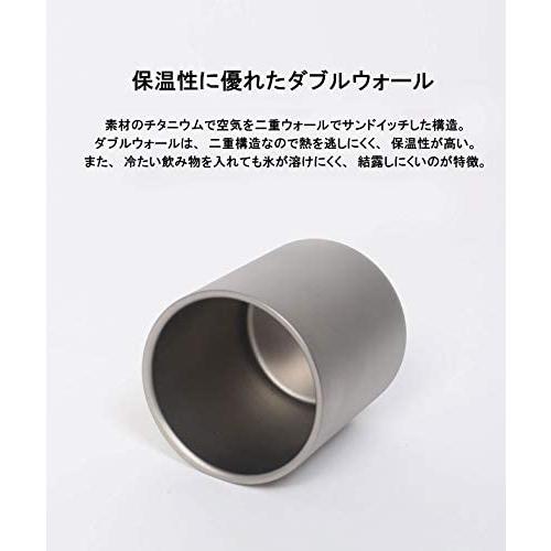 S'more(スモア) Titanium Mug double チタンカップ チタンカップ コップ チタンコップ ダブル(シルバー 350ml)