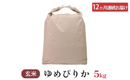 12ヵ月連続お届け　銀山米研究会の玄米＜ゆめぴりか＞5kg