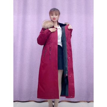 特價派克服女可拆卸真毛內膽過膝加長款皮毛一體冬季皮草外套女裝