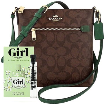 常春藤綠色大C斜背包+ROCHAS小香