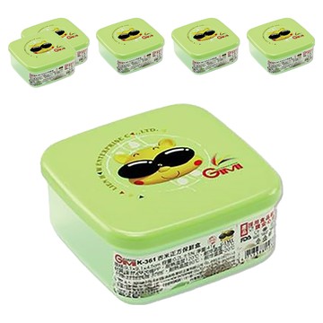 GIMI 吉米 正方保鮮盒 9.1 x 9.1 x 4.5cm 顏色隨機  6個  6個容器 + 6個蓋子