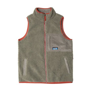 【西雅圖 KAVU】Cooper 拼接羊羔絨背心 苔蘚綠 #5189