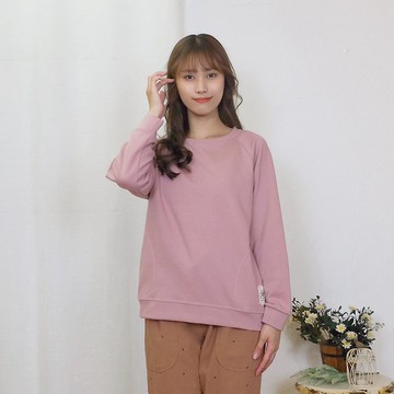 Hana Mokuba 插肩袖弧形側口袋簡約百搭大學T