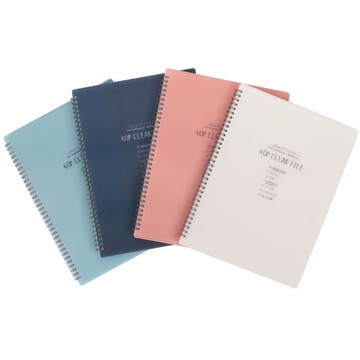 TOCTOC A4 40頁線圈資料夾 4入組 (粉色/海軍藍/天空藍/象牙白)  4個  粉色、海軍藍、天藍色、象牙色