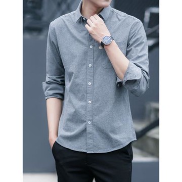 2025新款襯衫男士長袖休閑韓版潮流寸衣春秋季寬松商務白襯衣外套