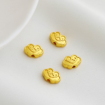 XS-沙金包金保色復古祥雲隔珠國風如意轉運串珠編繩資料diy飾品配件