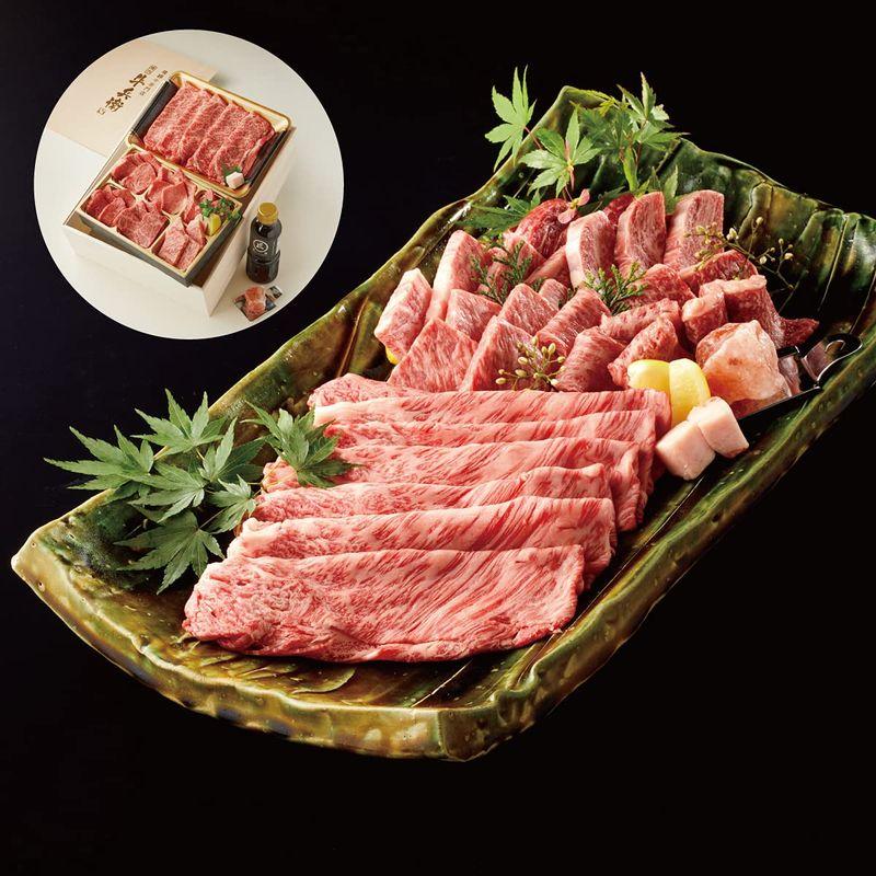 お歳暮 ギフト 黒毛和牛 焼肉 すき焼き セット 焼肉（極）＋すき焼き300g 熨斗対応可 桐箱 ギフト 贈り物 国産牛 100％ 牛肉 簡