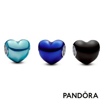 [客製化卡片]心動色彩💙🩵🖤【Pandora官方直營】🌟金屬愛心串飾-多款顏色任選🎁生日禮物